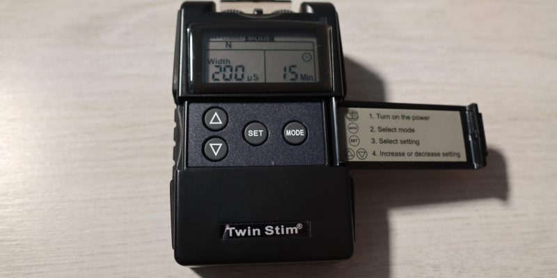 TENS machine set to an acupuncture setting